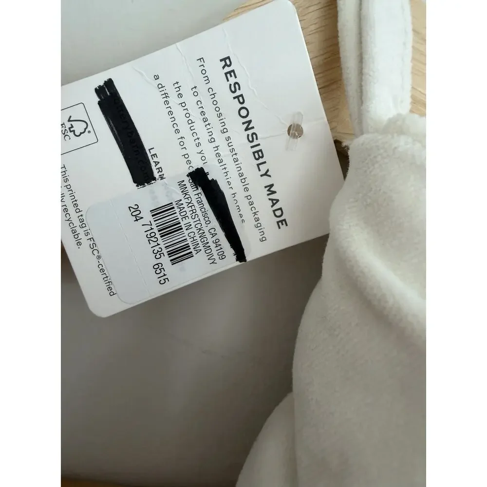 Pottery Barn Alpaca Faux Fur Stocking LARGE 24.5”, Ivory, Monogram “Claire” NWT